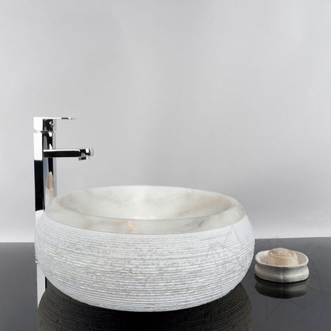Lavandino per bagno - Marmo Arabescato Oro RS-24, 42 x 15 cm
