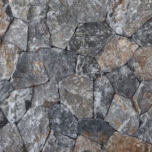 Rivestimento esterno in marmo Rock Face Lava Black a lastre irregolari