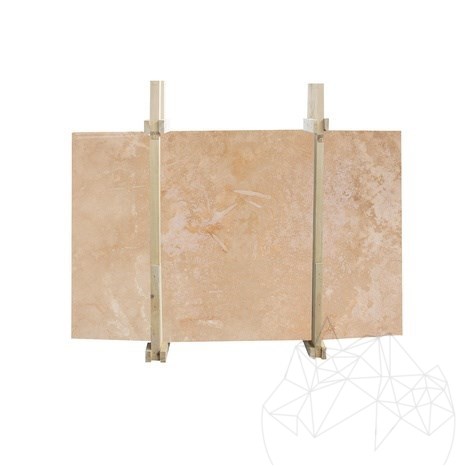 Lastra di travertino classico tagliato trasversalmente, riempito e levigato, 3 cm